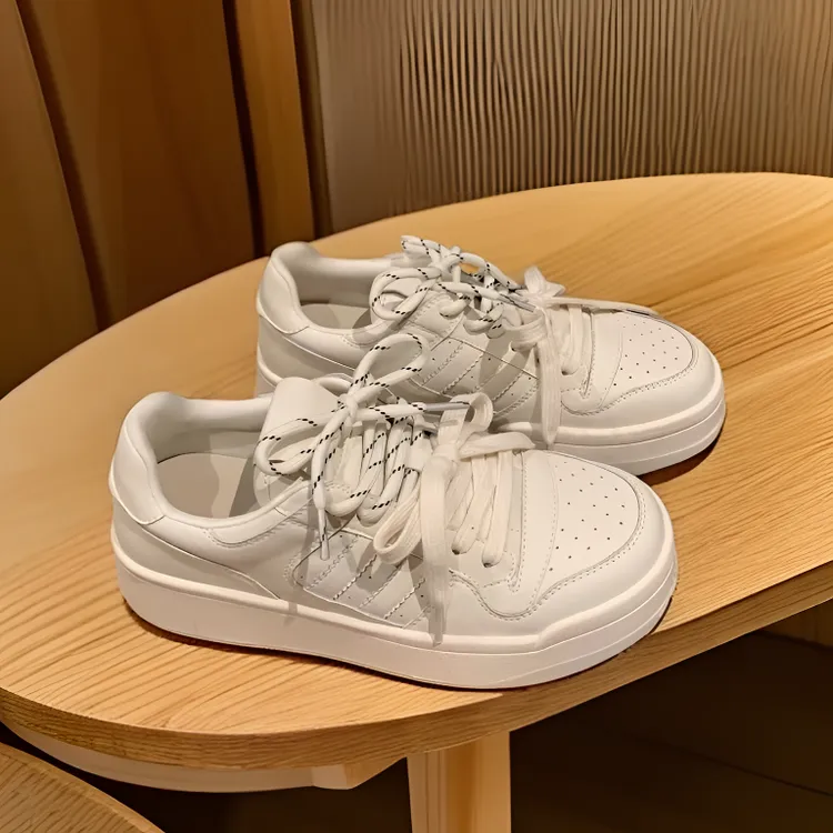 学院风真皮德训鞋女2025春季新款鞋子100%真皮厚底白色女鞋ins子