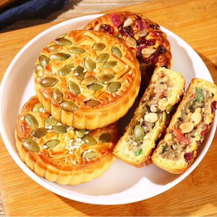 【小牛货栈】无蔗糖南瓜仁坚果五仁月饼传统老式糕点零食75g/个