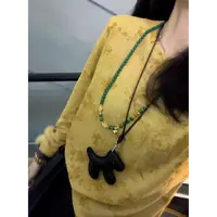李豆儿 小众定制 褶皱提花圆领袖口水貂拼接上衣