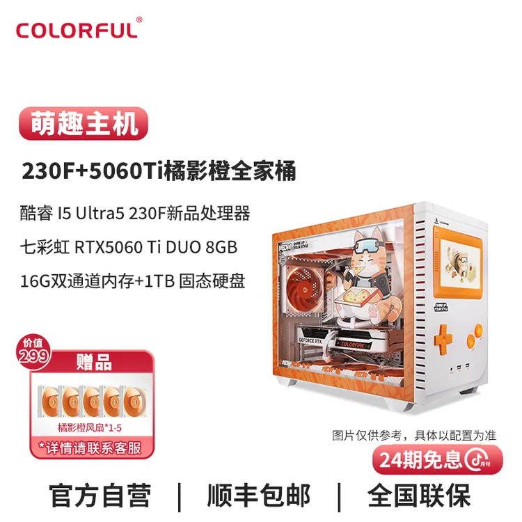 【24期免息】七彩虹diy主机橘猫diy主机U5/230F+5070台式游戏整机