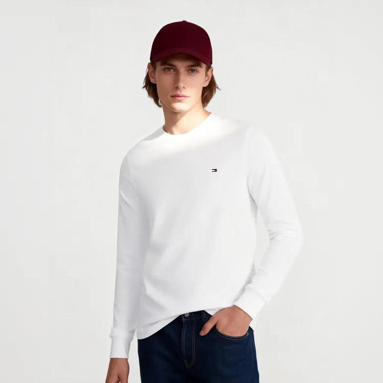 TOMMY HILFIGER长袖t恤男款薄款透气休闲打底衫 78E8342 香港直邮