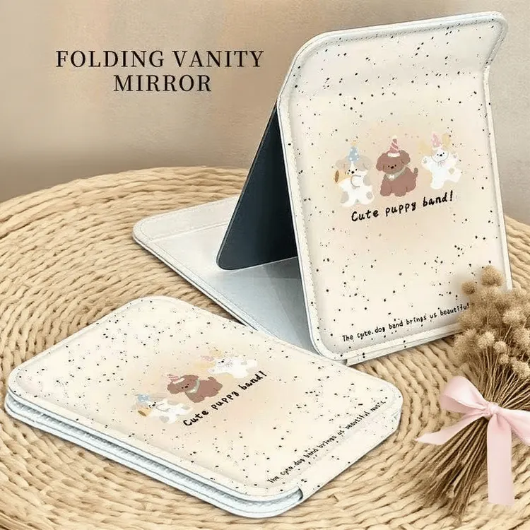 镜子必备化妆镜桌面折叠学生宿舍专用时尚便携式郁金香折叠化妆镜