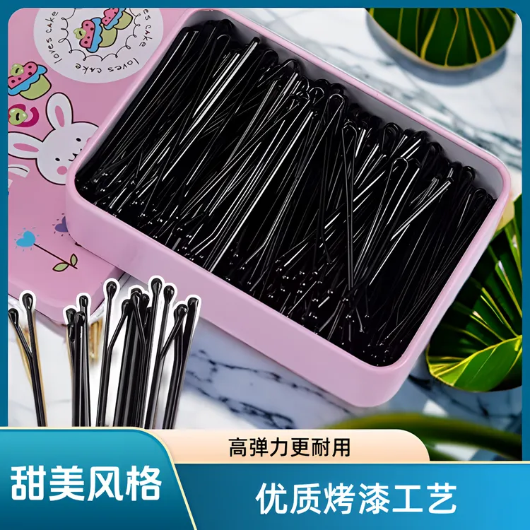 网红爆款梳子发夹女一字夹黑色专用碎发卡子头饰品后脑勺夹子
