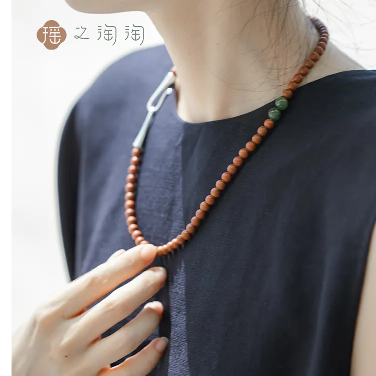 瑶之淘淘 非金属莫桑石项链 泗滨砭石项链中式家庭日用必备品百货