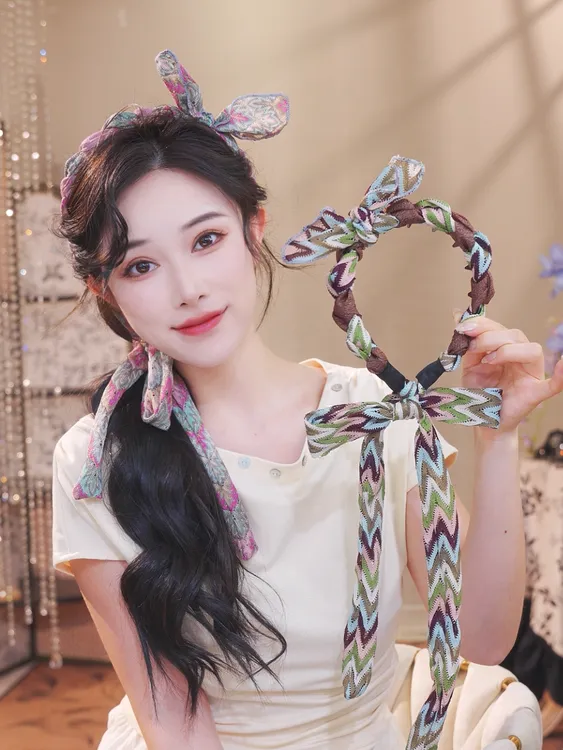 【夏日缤纷】夏季新款彩色飘带发饰公主发箍气质百搭发卡2637