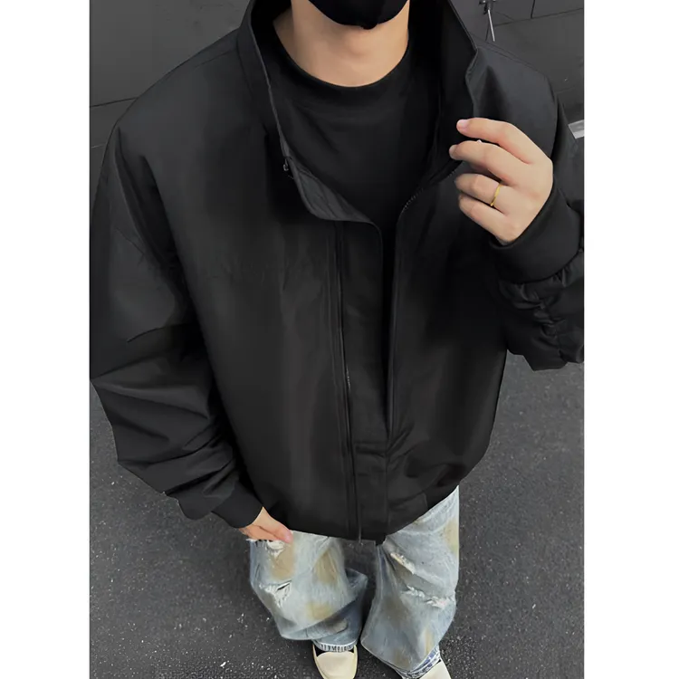 美式防风立领冲锋衣cleanfit短款春秋款工装外套男硬汉穿搭夹克