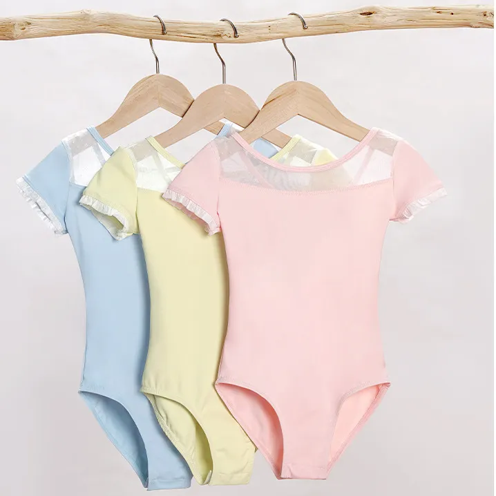 儿童舞蹈服练功服女童夏季芭蕾舞服中国舞考级服女孩短袖跳舞衣服
