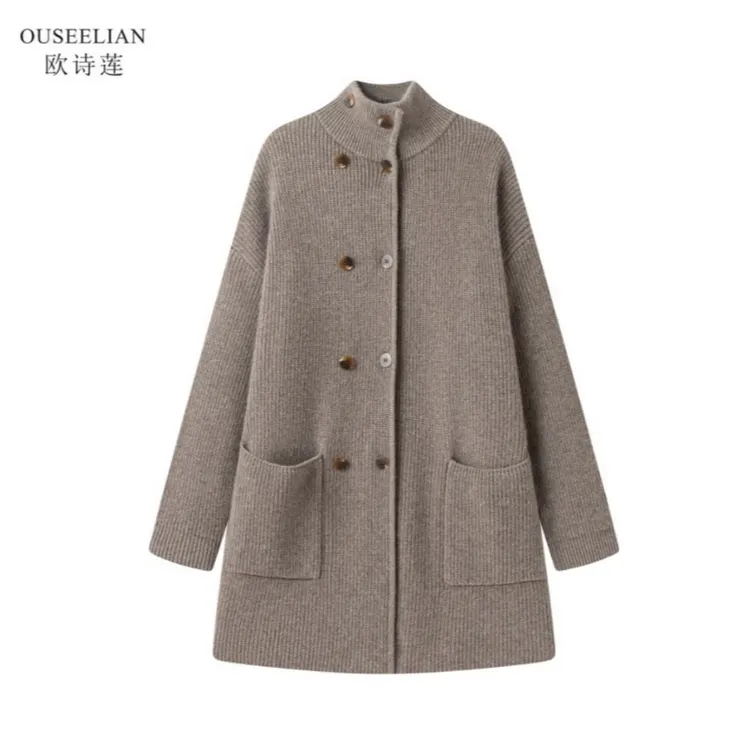 【欧诗莲】≈730g原生态牦牛绒不染色~精品奢感~针织开衫9801