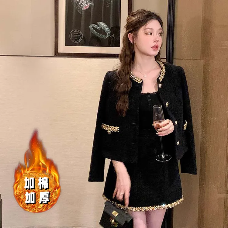 【加棉加厚】【两件套】小香风套装裙女高级感两件套LJ0179