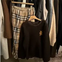 好货别错过啦 可爱小熊 厚实复古格纹裤慵懒睡衣套装