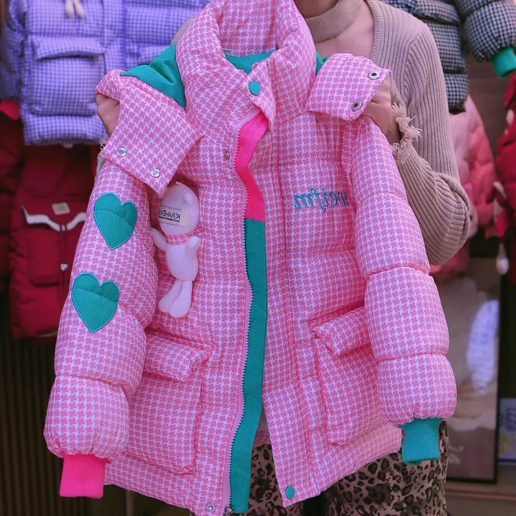 女童冬装棉衣外套2025新款女孩中大童洋气棉袄加绒加厚棉服潮小熊