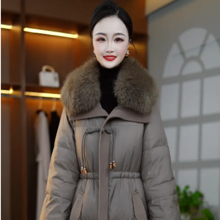 冬季新款气质百搭减龄显瘦中长款羽绒服M-4XL