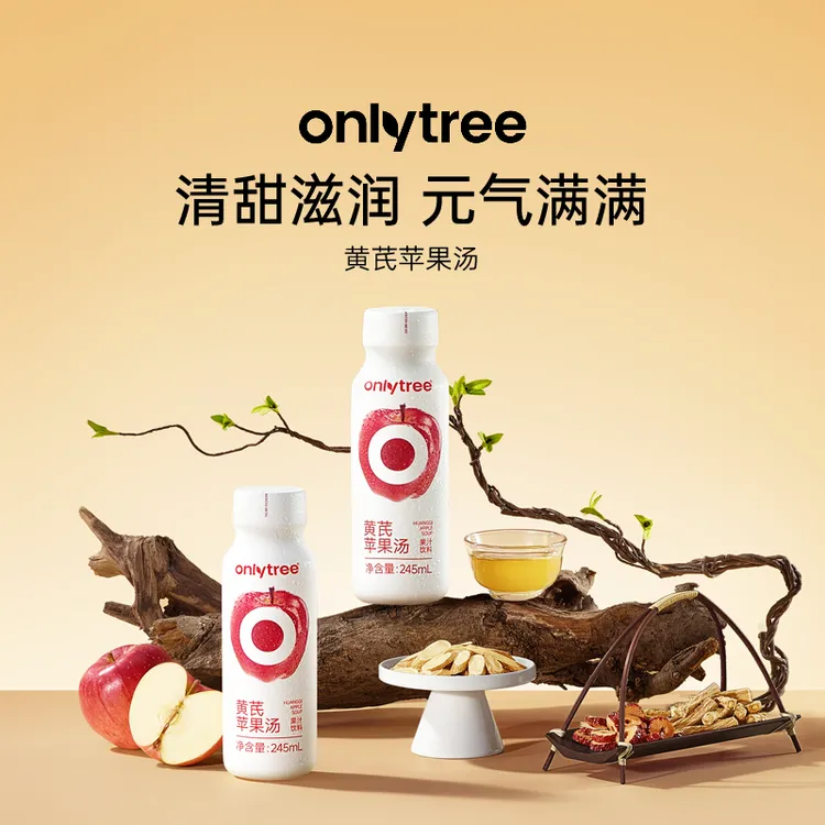 OnlyTree瓶装黄芪苹果汤植物原料古法配方慢火细煮四季植物饮料 B