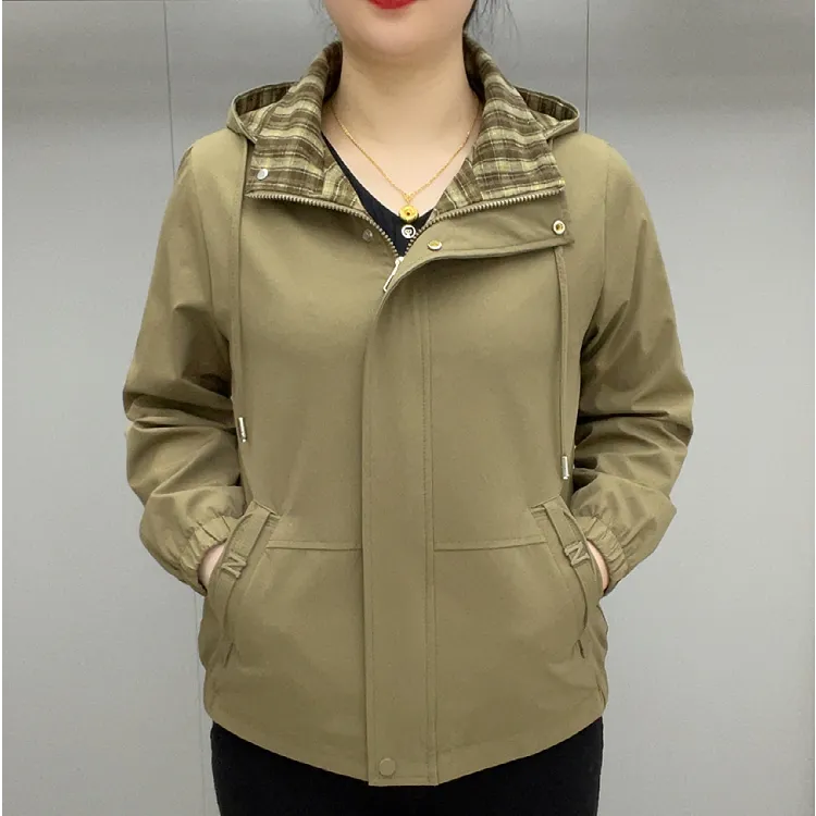 帽子可以拆卸中老年女装常规外套女装春季户外时尚宽松风衣C803