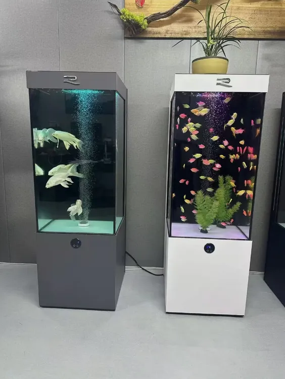 立式鱼缸金晶超白玻璃底部过滤干湿分离静音智能生态循环智能鱼缸