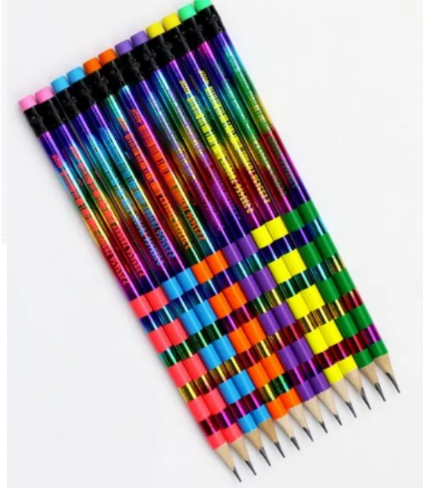 12支PET盒包装HB圆杆皮头铅笔易卷削不断芯书写流畅老师推荐