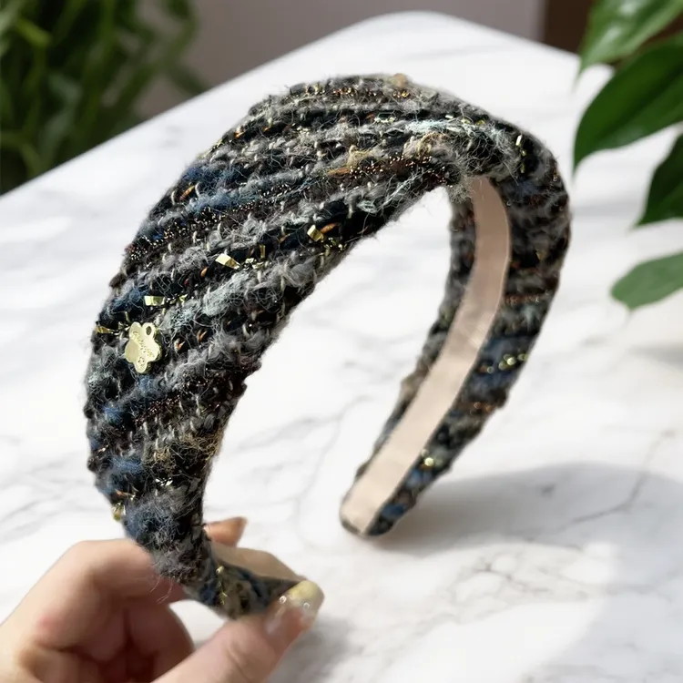 韩系秋冬小香风高颅顶发箍女高级感宽边头箍复古时尚外出发卡头饰