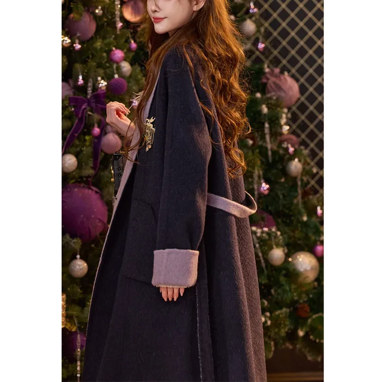 12月21号上新【双韵大衣 紫色】双面双穿大衣