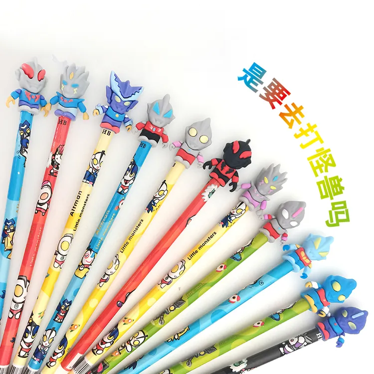 创意铅笔套迪迦铅笔学生一年级书写绘画HB铅笔赛罗有趣铅笔