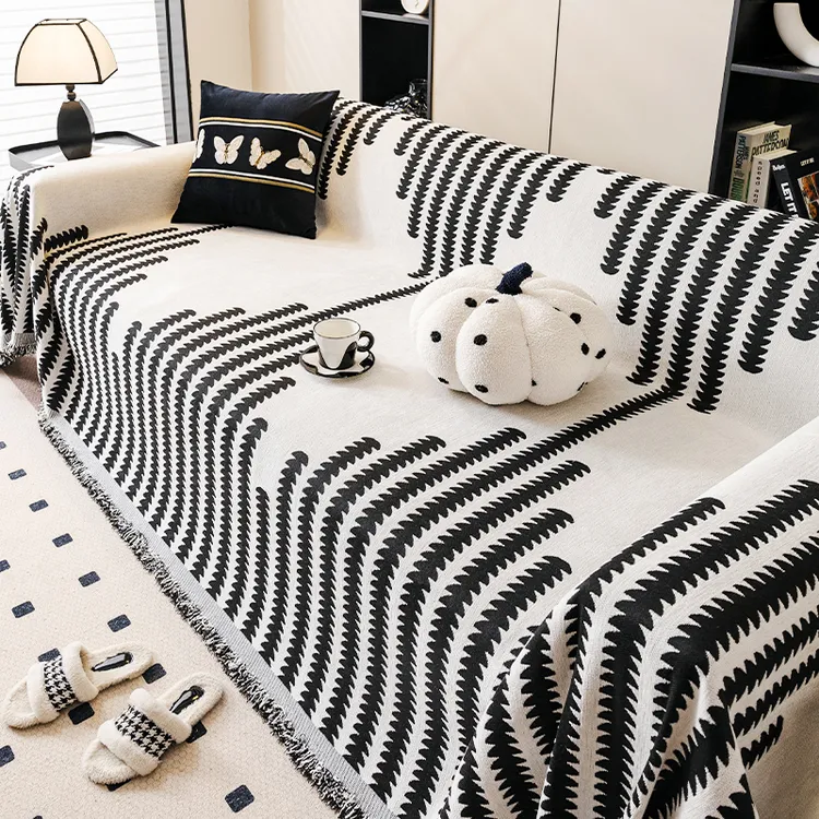 【柳闻防滑颗粒】雪尼尔一片式沙发盖巾防猫抓轻奢可机洗防滑