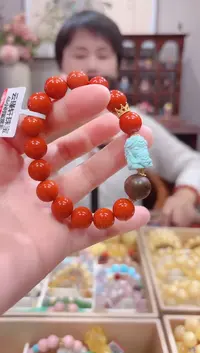 【闪购商品】南红玛瑙手串18K金镶嵌设计款珠串11.2