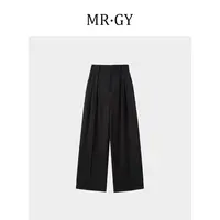 CYS1224质感压褶后松紧腰垂感西裤