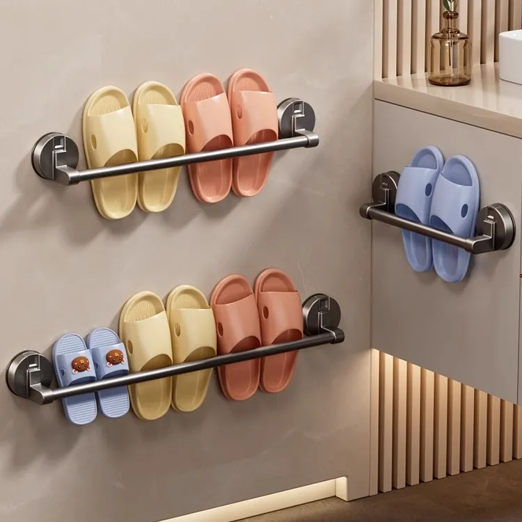 百悍吸盘拖鞋架免打孔收纳架卫生间置物架浴室厕所壁挂拖鞋挂架