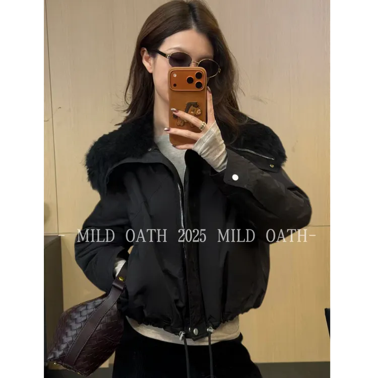 MILD OATH 现货【漫步香榭】 90白鹅绒托卡毛领轻奢派克服