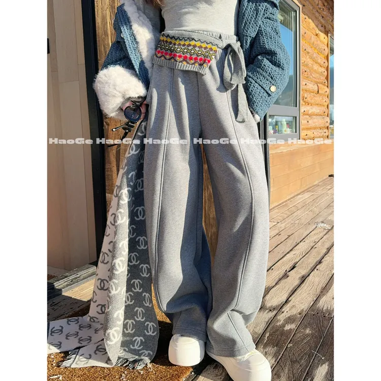 浩哥严选●费尔岛休闲裤预HGQ5XXK4958A显瘦百搭宽松秋冬日常设计