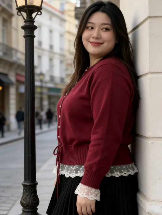 【佳多宝】蕾丝假两件毛衣外套女秋季加厚收腰假两件加厚女毛衣7311