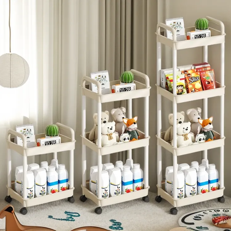 可移动滑轮小推车置物架家用零食玩具收纳架多层可选大容量储物架