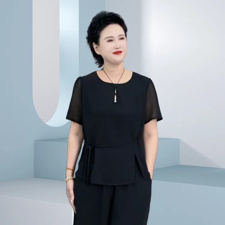 黑色短袖女t恤2025新款夏季设计感小众洋气小衫气质上衣时尚显瘦