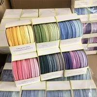 渐变色发圈 6个每盒装无接缝设计高弹力日韩新款发绳简约小皮筋