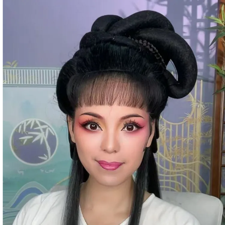 【灵兰髻】越佳人戏曲越剧黄梅戏古风古装汉服一体假发灵兰髻