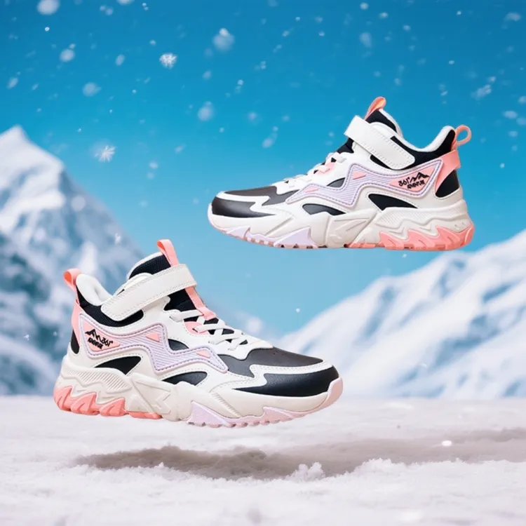 【冬季皮面】361°儿童革面休闲鞋2025秋冬新款中大童魔术贴运动鞋