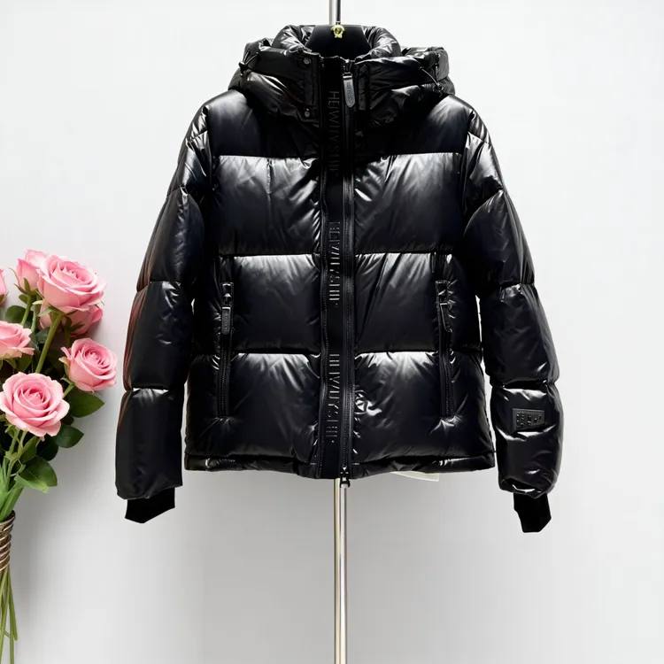 潮流男装短款收口袖外套保暖男士亮面免洗