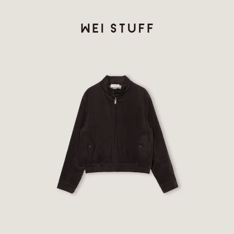 WEI STUFF"哈灵顿"咖色美式复古休闲灯芯绒两面穿夹克外套 10402