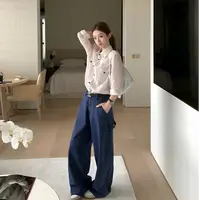 SAYOO透气小香风撞色明线衬衫