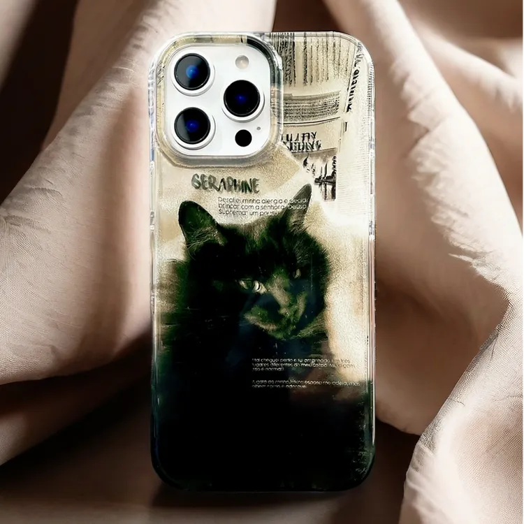 原创小众高级猫适用苹果17promax手机壳保护套iphone16pro15防摔