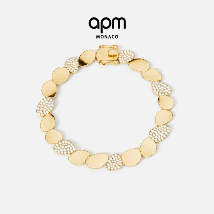 APM Monaco Galet 金色手链时尚简约时尚首饰礼物ins小饰品