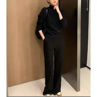 【芝士Cheese】加绒 瘦瘦裤 巨好穿黑色宽松微喇裤