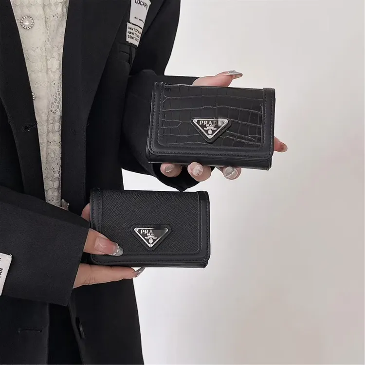 新款通用小包包耳机套零钱包P家三角标奢侈卡包证件多功能大容量