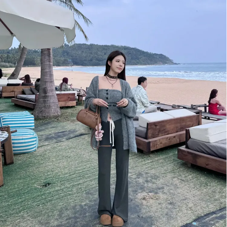 2025秋冬新款时尚休闲裤气质显瘦洋气宽松直筒长裤阔腿女裤百搭