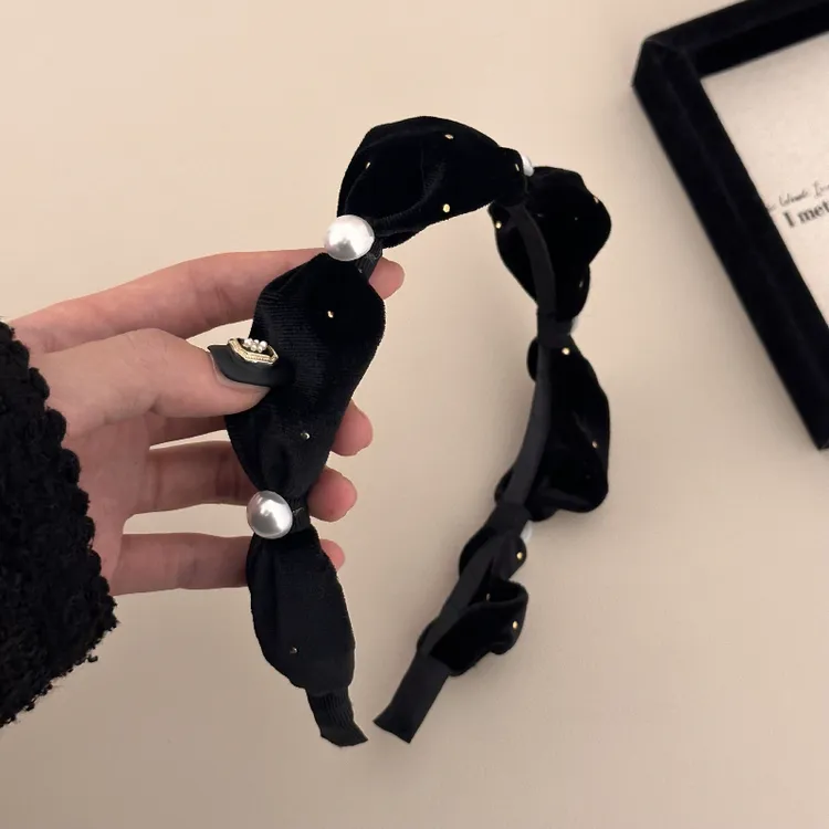 秋冬宽边丝绒发箍高颅顶压发显脸小女生头箍