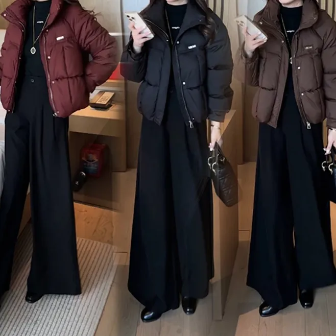 2025冬季新品穿搭面包服气质休闲洋气时尚宽松棉服外套15