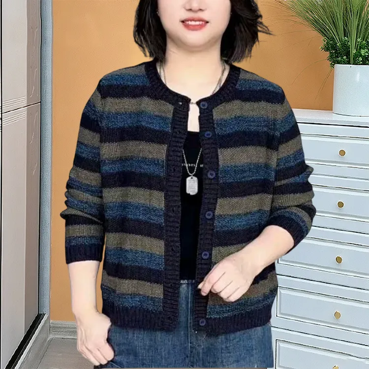 韩版两穿时尚减龄针织开衫毛衣外套女秋冬季新款宽松显瘦长袖上衣