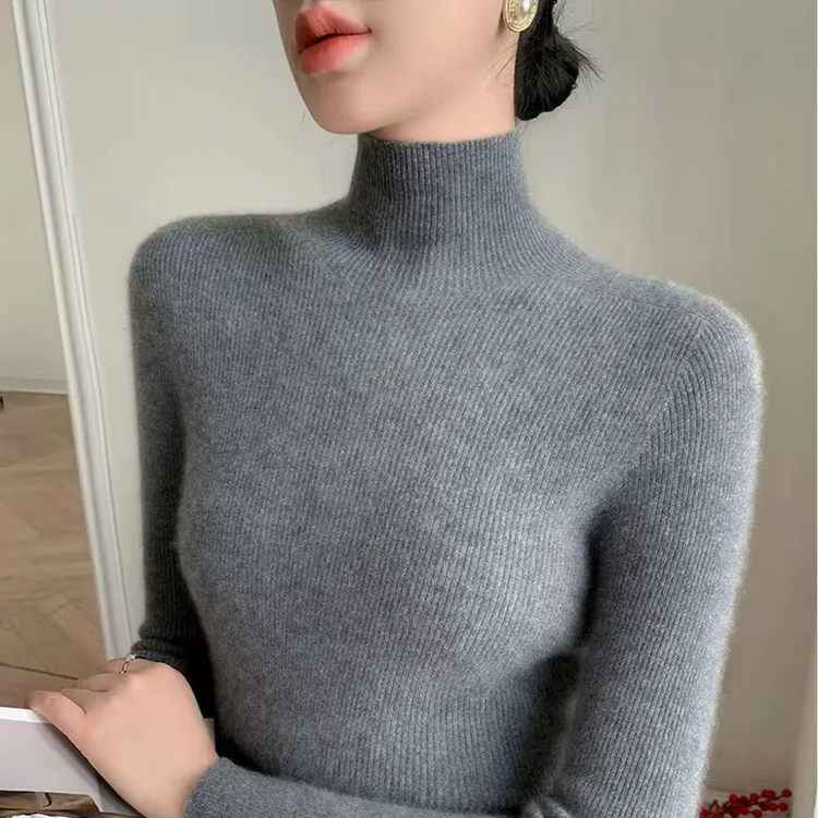 官方正品100%羊绒衫2025新款秋冬季半高领修身内搭纯色打底衫