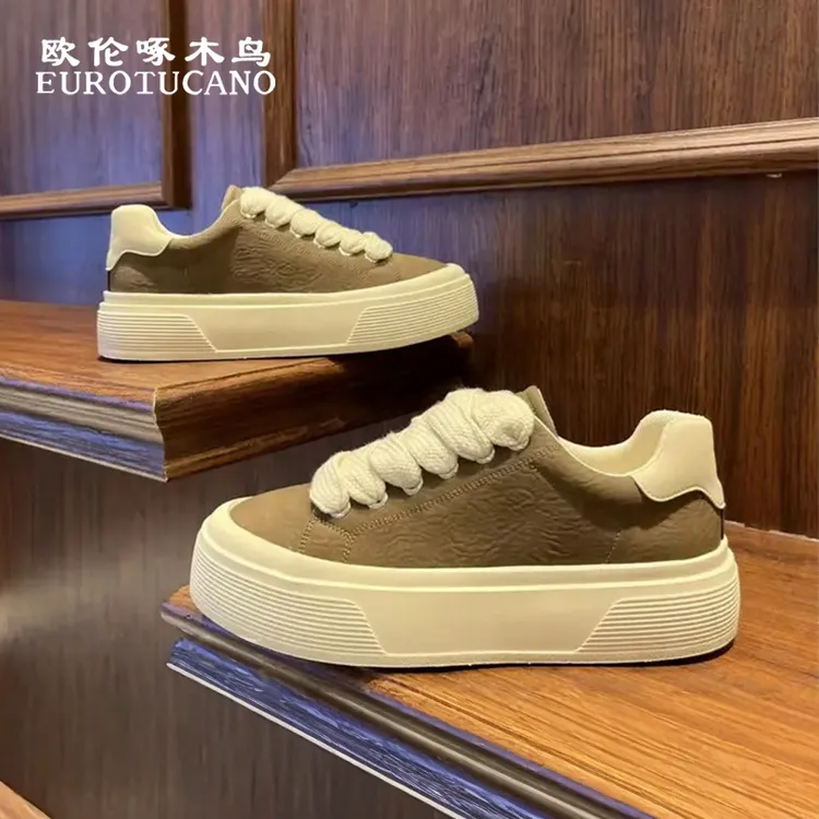 欧伦啄木鸟EUROTUCANO男鞋厚底增高鞋子低帮百搭板鞋休闲运动鞋