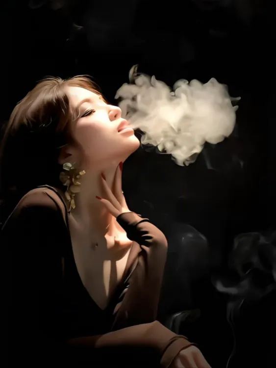 4K高清｜亮屏吐烟女孩｜苹果安卓 手机锁屏动态＋桌面静态全套屏保