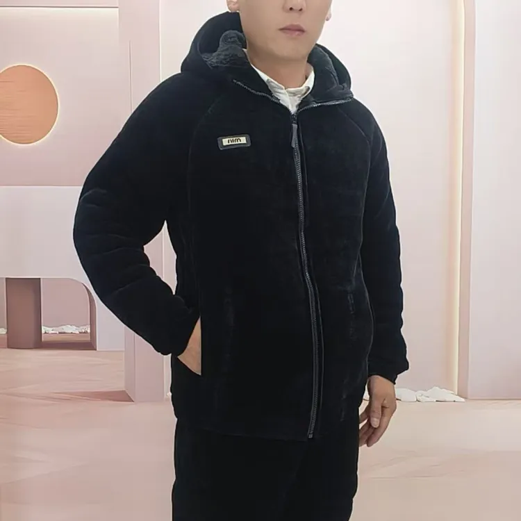 【2025】冬季男士爆款连帽家居服套装加绒加厚保暖外穿休闲舒适时尚